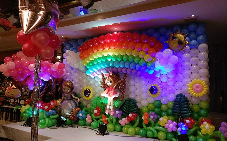 長沙寶寶宴布置彩虹系列主題 長沙寶寶宴布置彩虹系列主題